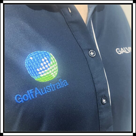 GALVIN GREEN Women's Half-Button Golf Top with Sponsor Logos - Size S - Picture 7 of 11